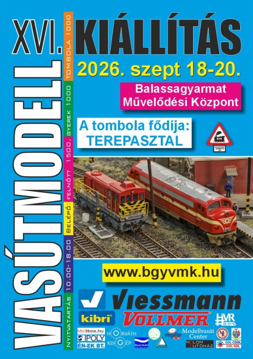 Vasútmodell Kiállítás - 2026. szeptember 18-20.- Balassagyarmat
